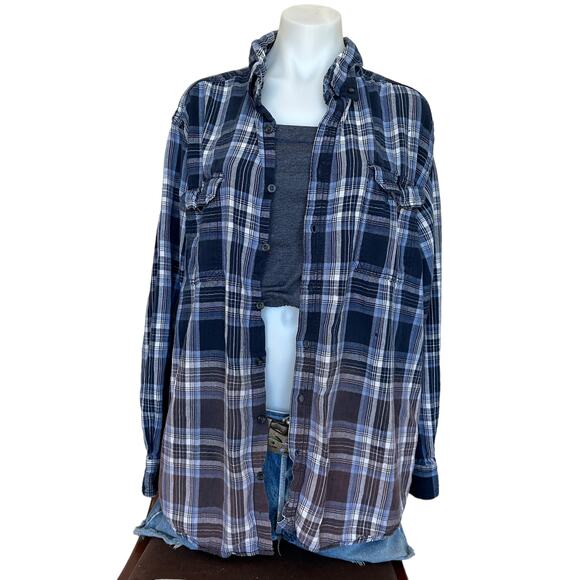 Evolution of a Baseball Player Plaid Flannel Shirt XXL Oversize Shacket Unique - Picture 4 of 6